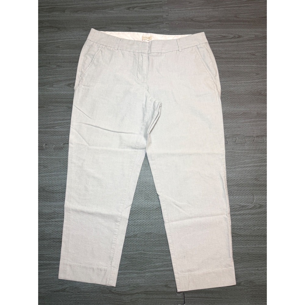 J.Crew Womens Light Grey Cotton Straight Leg Ankle Chino Pants Size 10